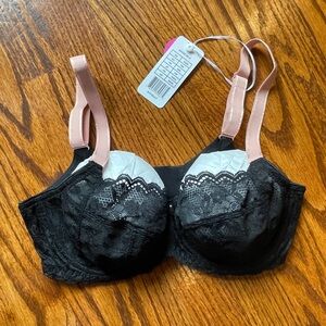 Freya Black Underwire Side Support Bra - Size 32 DD